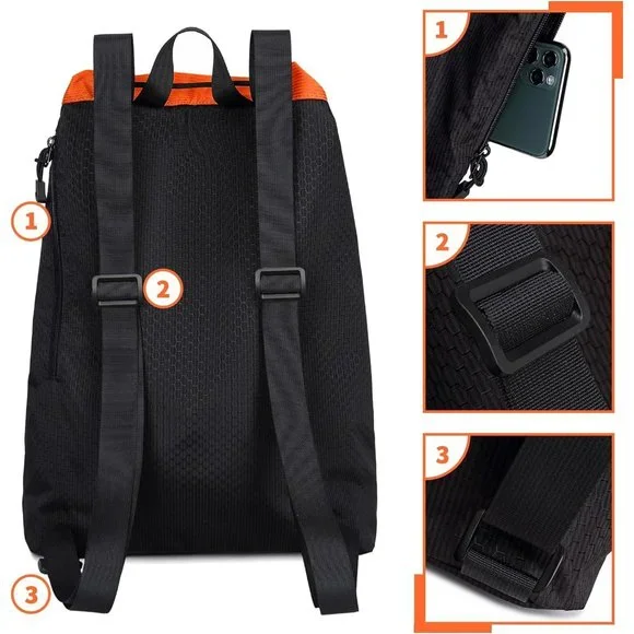 Mesh Drawstring Backpack with Shoe Bag - Picture 4 of 8